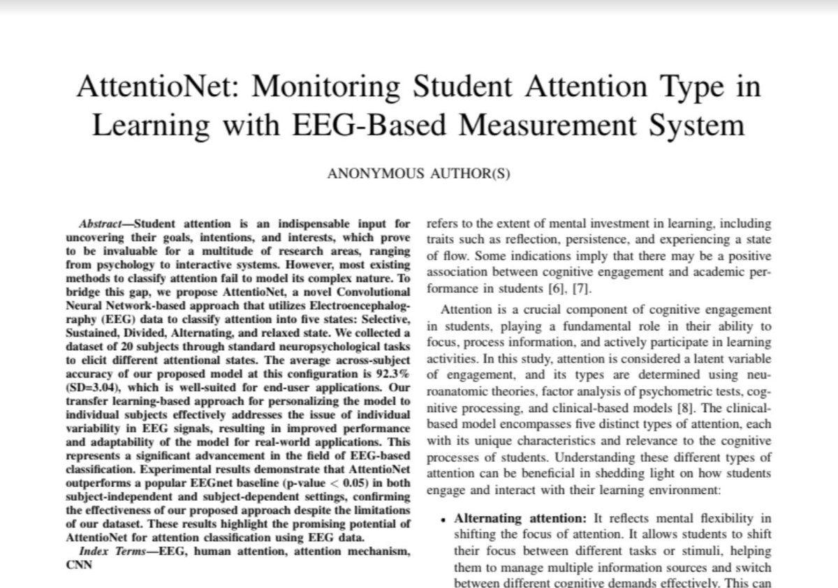 Human-Machine Interaction (HMI) Lab (@hmi_iiitd) on Twitter photo 📢 Our research article, "AttentioNet: Monitoring Student Attention Type in Learning with EEG-Based Measurement System," has been #accepted for publication at <a href="/acii_conf/">ACII2024</a> 2023 Main Track! #Congratulations to <a href="/dhruvverma_/">Dhruv Verma</a> <a href="/sejal_bhalla/">Sejal Bhalla</a> <a href="/saumyaydv15/">saumya yadav</a> Sai <a href="/aman_parnami/">Aman Parnami</a> <a href="/ProfJainendra/">Jainendra Shukla/ जैनेन्द्र शुक्ल</a> 📢 Our research article, "AttentioNet: Monitoring Student Attention Type in Learning with EEG-Based Measurement System," has been #accepted for publication at <a href="/acii_conf/">ACII2024</a> 2023 Main Track! #Congratulations to <a href="/dhruvverma_/">Dhruv Verma</a> <a href="/sejal_bhalla/">Sejal Bhalla</a> <a href="/saumyaydv15/">saumya yadav</a> Sai <a href="/aman_parnami/">Aman Parnami</a> <a href="/ProfJainendra/">Jainendra Shukla/ जैनेन्द्र शुक्ल</a>