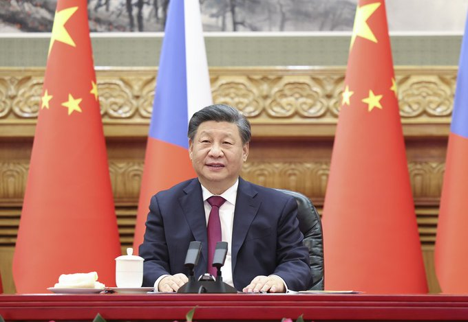 the_waring's tweet photo. Chinese President Xi Jinping met with Czech President Milos Zeman via video link on Monday. Xi said that China attaches importance to the development of bilateral relations, regards the Czech Republic as an important strategic partner https://t.co/BbjuTn5GRH