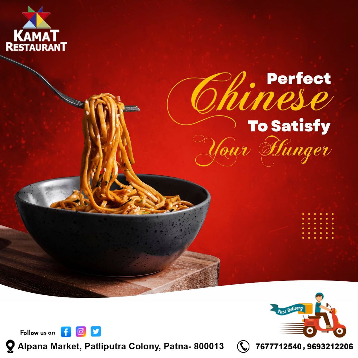 Perfect Chinese to satisfy your hunger!
Please call on :- 𝟎𝟔𝟏𝟐 - 𝟐𝟐𝟔𝟔𝟐𝟎𝟕 +𝟗𝟏 𝟕𝟔𝟕𝟕𝟕𝟏𝟐𝟓𝟒𝟎, +𝟗𝟏 𝟗𝟔𝟗𝟑𝟐𝟏𝟐𝟐𝟎𝟔
#muttonbiryani #muttonlover #homedelivery #kamatrestaurant #deliciousrecipes #yummy #Foodie #FoodInTheAir #BestRestaurantInPatna #patnacity