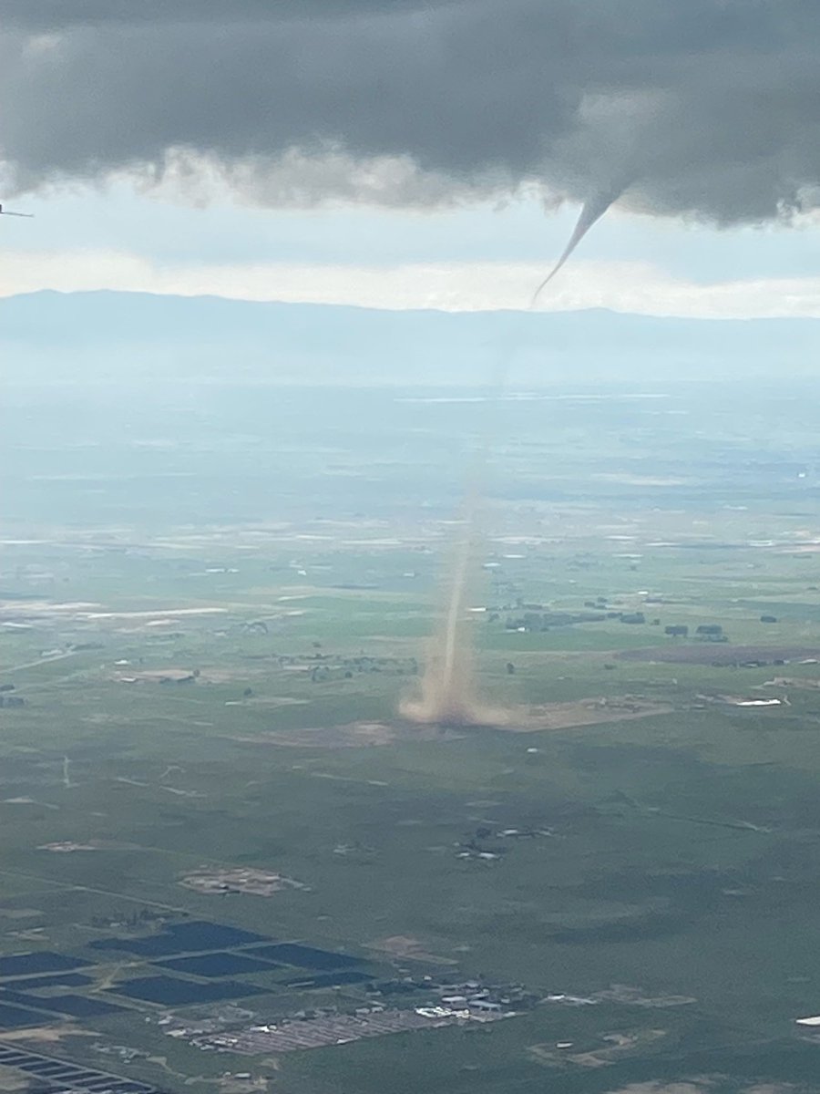 A sight to see from the sky! 🌪️👀✈️

An amazing capture mid-flight of the Weld County landspout!

📸: Jenn Ventura #9wx