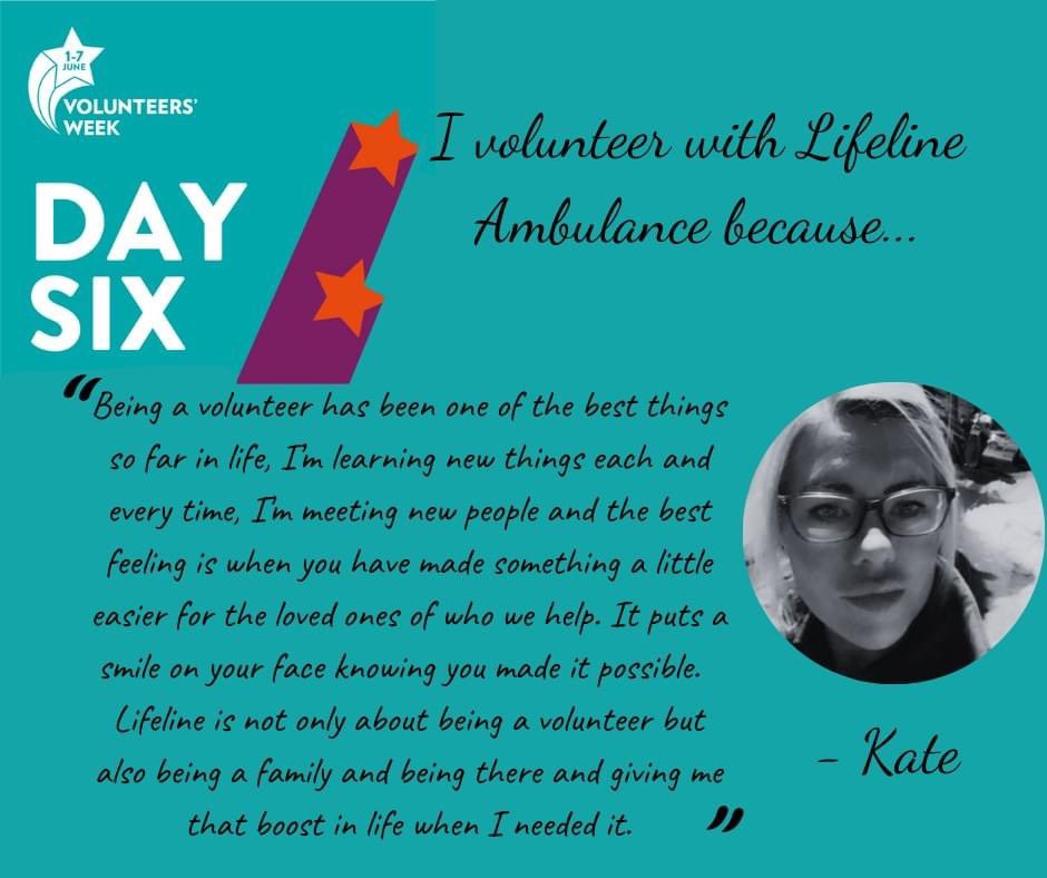 Lifeline Ambulance (@lifelineauk) on Twitter photo Day six of #VolunteersWeek, and we're sharing Kate's reasons for volunteering today!
You can find out more about us using our LinkTree: linktr.ee/lifelineambula… Day six of #VolunteersWeek, and we're sharing Kate's reasons for volunteering today!
You can find out more about us using our LinkTree: linktr.ee/lifelineambula…