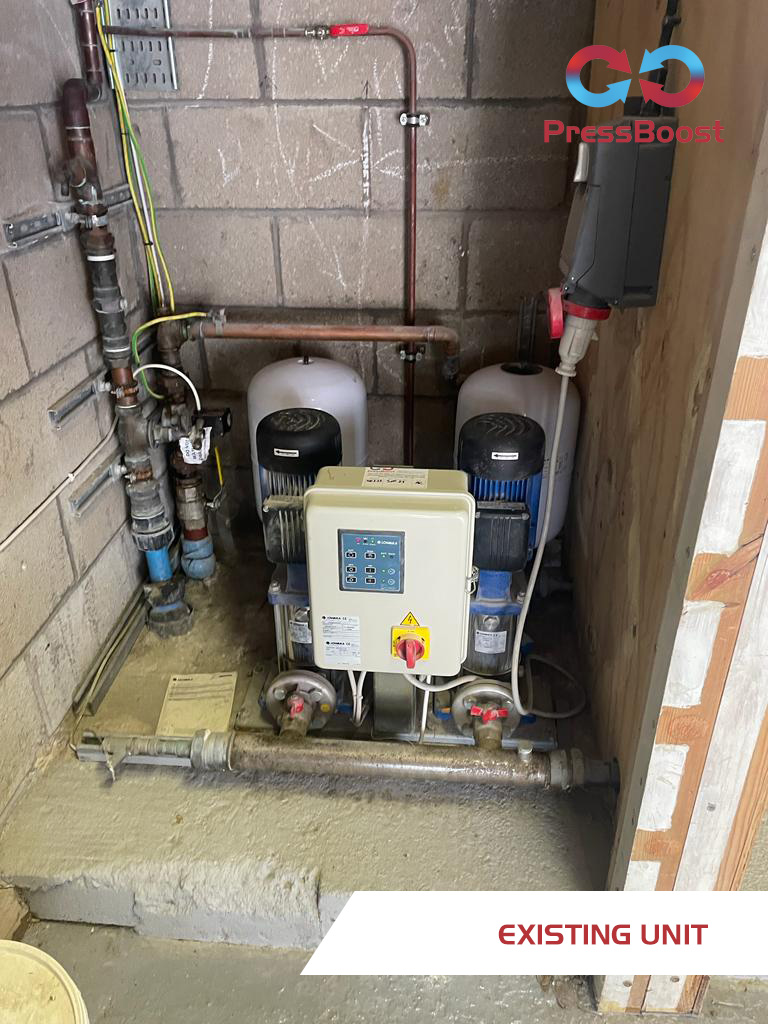 PressBoostLtd's tweet photo. We recently completed this installation of an Ebara twin-pump booster set at a domestic property in Liverpool. 
Full details: https://t.co/lPI5oN9fjz
#PressBoost #Ebara #BoosterSet https://t.co/8VklA6T5tv