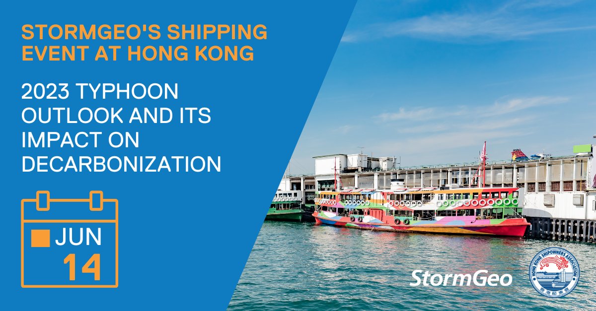 StormGeo's tweet image. #SaveTheDate for the event organized by @hksoa_org and @StormGeo about &quot;2023 Typhoon Outlook and Its Impact on Decarbonization&quot; on Jun 14  from 3:00 pm - 5:30 pm.

Register Now 👇
ow.ly/cYqJ50OHtt5

 #ShipOptimization #ShipRouting #ShippingDecarbonization #MaritimeIndustry