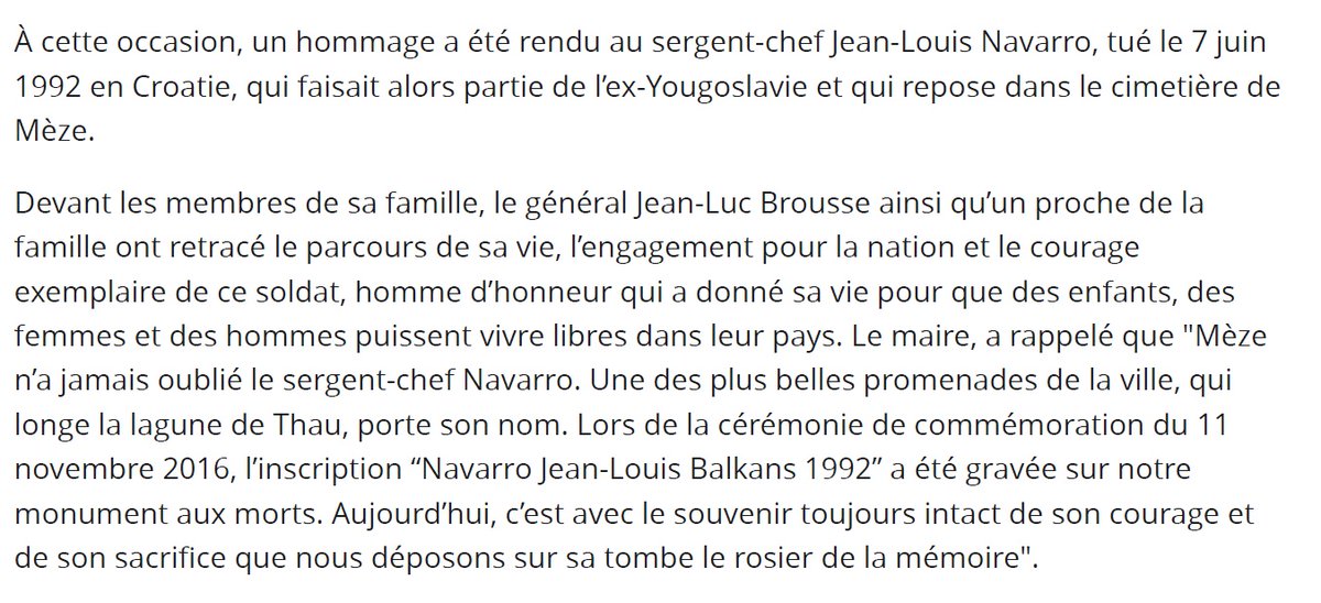 Unsor_siege's tweet image. Il sont morts pour la France un 7 juin, en 1992, du #RICM régiment d’infanterie-chars de marine en Croatie  Ex-Yougoslavie/Bosnie: 
SCH Jean-Louis NAVARRO 28 ans (repose à #Mèze)
CCF André GUEGAN -32 ans
Cal Marc DUBREUIL -25 ans