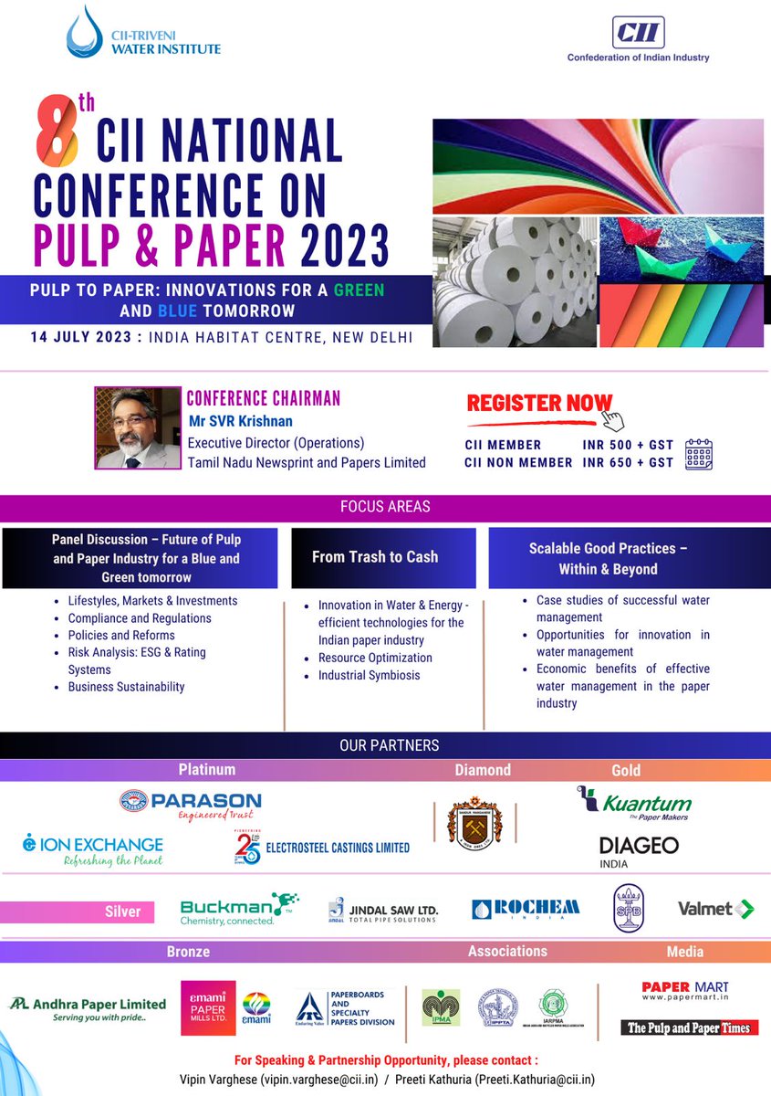 IPMA on Twitter "8th CII National Conference on Pulp & Paper 2023"