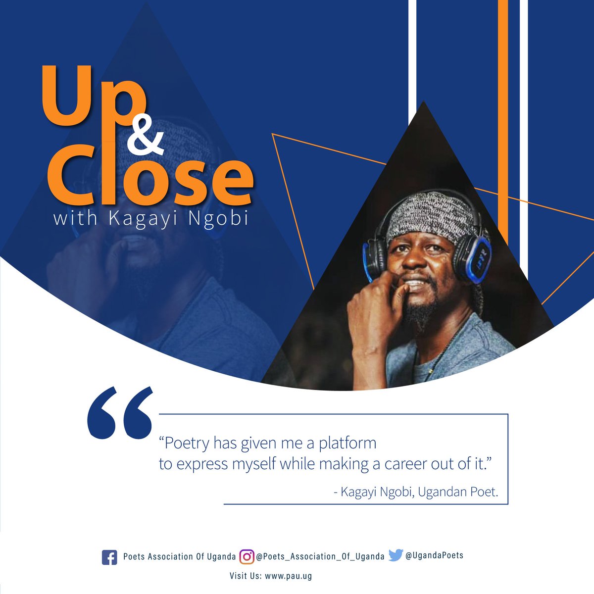 Read the latest #UpAndClose converse-session we had with Poet <a href="/NgobiPoet/">Kagayi Ngobi</a>, a member of the Poets Association of Uganda 

Find the conversation here - bit.ly/3MUFL4c

🖱️pau.ug