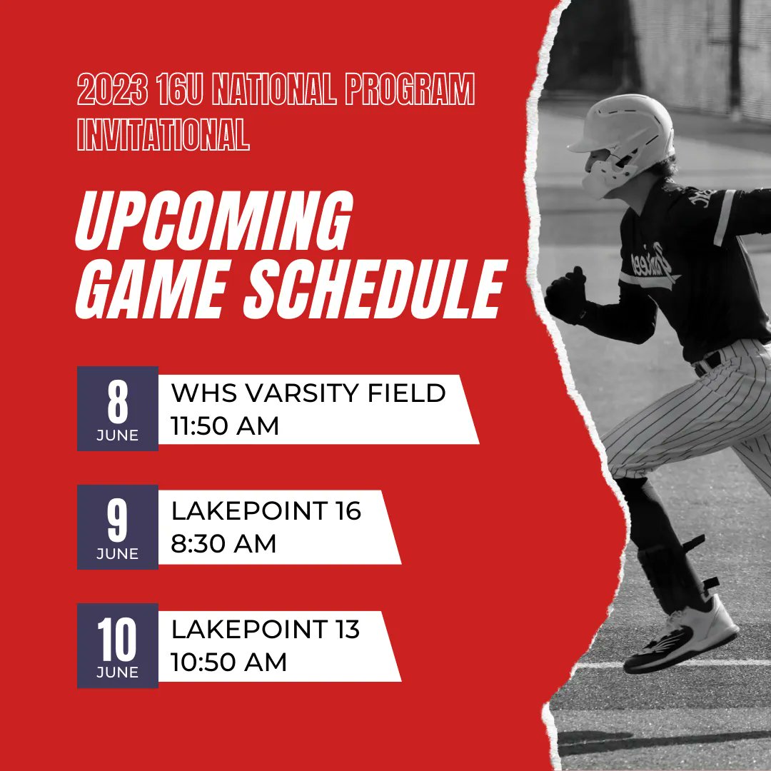 Nathan Haynes (@nathanhaynes06) on Twitter photo Hit that save button or take a screenshot! 📸 The 2023 #NationalProgramInvitational starts tomorrow. Give this post a like if you'll be there! 👇
#baseballtournament #gameschedule #letsgo @yankeesbsbclub @Yankees_16U <a href="/prepbaseball/">Prep Baseball</a> Hit that save button or take a screenshot! 📸 The 2023 #NationalProgramInvitational starts tomorrow. Give this post a like if you'll be there! 👇
#baseballtournament #gameschedule #letsgo @yankeesbsbclub @Yankees_16U <a href="/prepbaseball/">Prep Baseball</a>