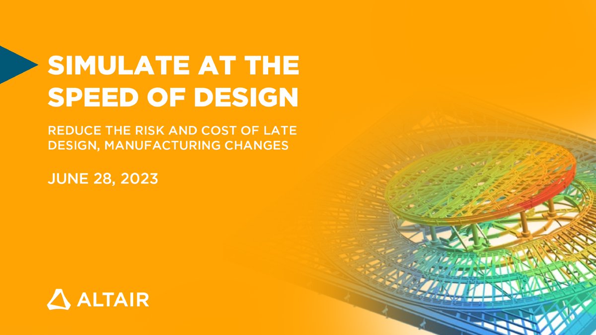 DesignTechSys's tweet image. Join us on 28 June at the “Simulate at the Speed of Design” event and learn how simulation technologies can reduce development time and costs.
Register Here: events.altair.com/simulate-at-th…...
#AltairEvent #simulationdrivendesign #generativedesign #FEASoftware #cadcae #CAEsoftware
