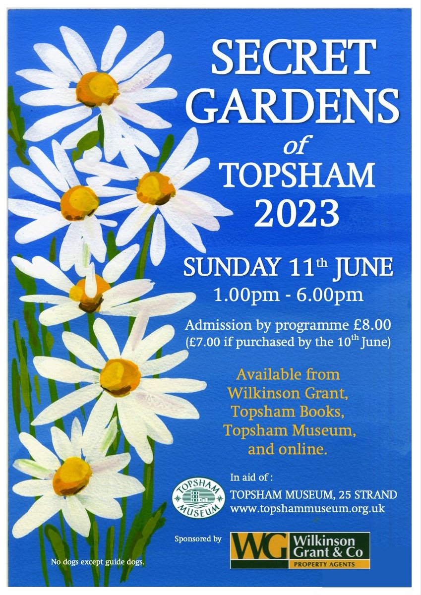 It’s nearly time - back after five years! The most lovely afternoon touring Topsham’s gardens, lanes and waterside setting. Check out the poster to find out about it >>>