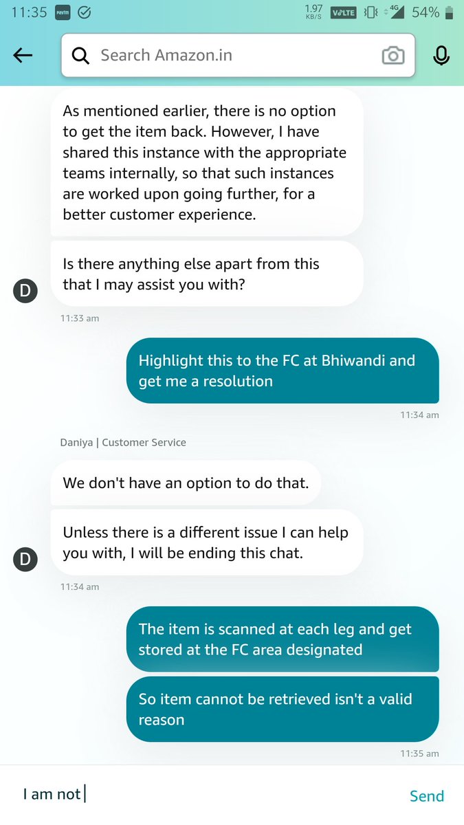 AndersonKokken's tweet photo. @AmazonHelp @amazonIN  @AmazonHelp  been 4 hrs I am chatting with your team, unfortunately nobody can provide a resolution and are resolving the query as per their convenience...it's this the experience I should expect https://t.co/CTZ8Bz2zEk