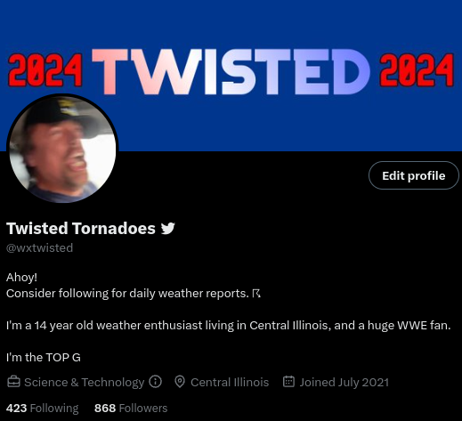 wxtwisted's tweet photo. Guys, please get me to 1,000 followers before @WxHunain. I'll even follow you back if you do. Thanks in advance!
#wxtwitter #FOLLOBACKS https://t.co/AlKnjgQ8ni