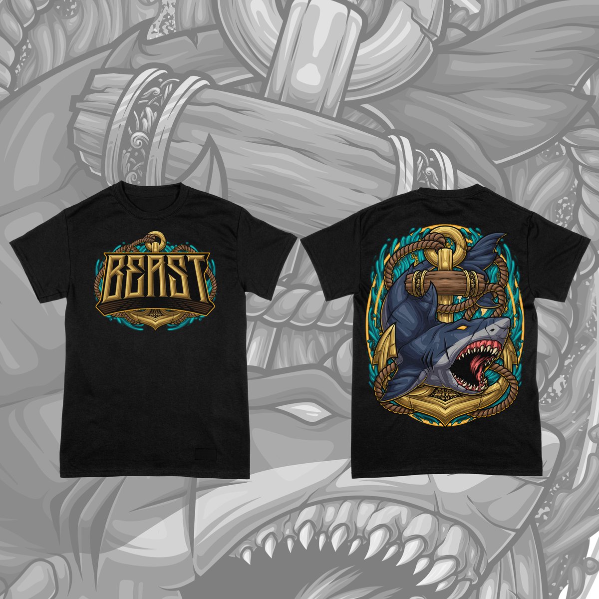 BEAST 2/3 SHARK

done for beast clothing... 

#beast #vectorart #shirtdesign #DTF #SHARK #vector #commissionart #ruaarts #appareldesign #illustration