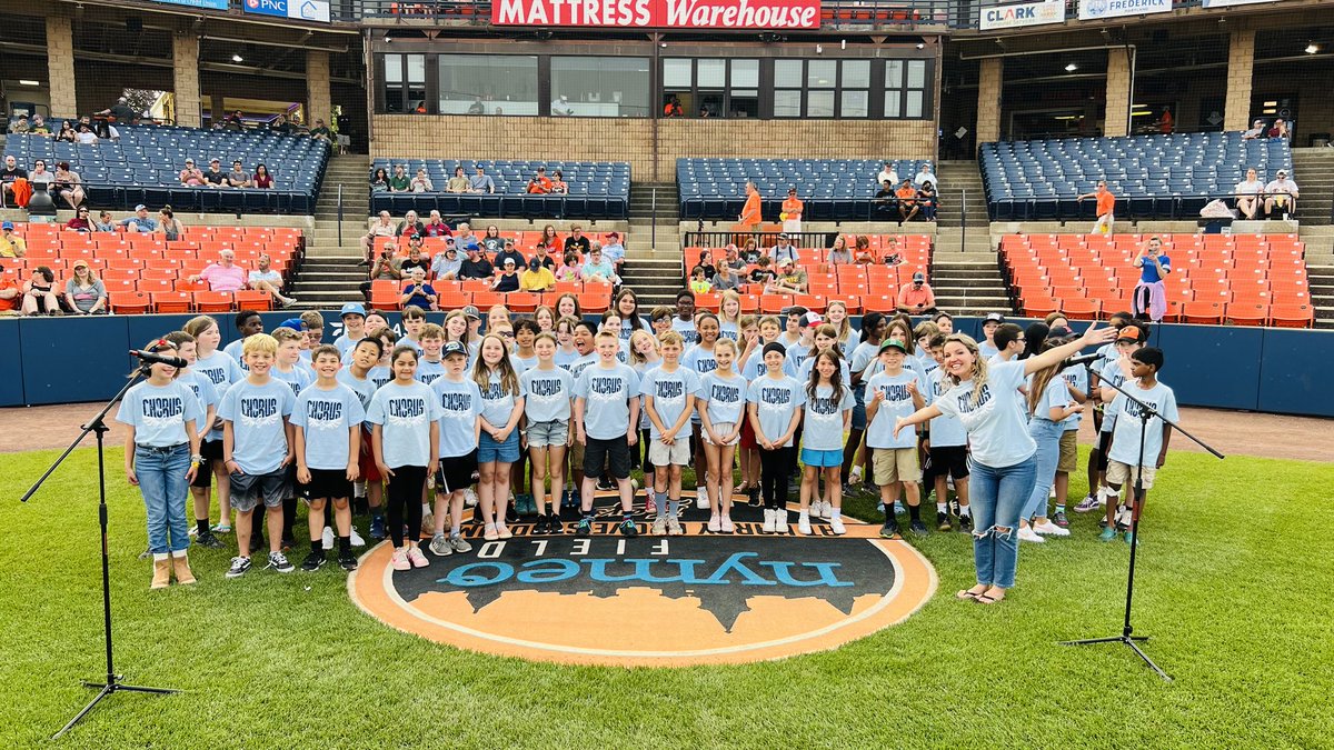 The ⁦<a href="/WoodfieldElem/">Woodfield Elementary</a>⁩ Chorus did an amazing job tonight at the ⁦<a href="/FrederickKeys/">Frederick Keys</a>⁩ game. Thanks for having us!  #inspiregreatness