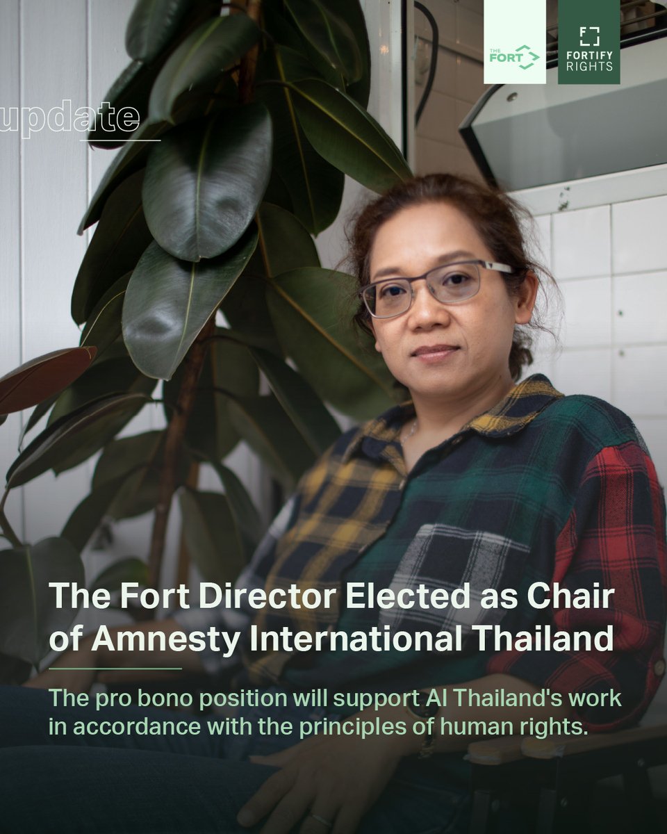 FortifyRights's tweet photo. 📢✨We're happy to announce the recent election of our colleague @PuttaneeKangkun, The Fort Director and Former Senior Thailand Human Rights Specialist at Fortify Rights, as the Chair of @AmnestyThailand. https://t.co/VcVkc4l515