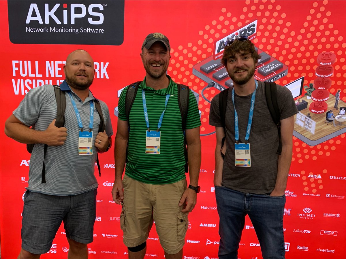 AKIPS_Software's tweet photo. CiscoLive Las Vegas continues to impress! The team is keeping busy, sharing how AKIPS Network Monitoring Software helps Network Engineers proactively monitor their networks.

Chat with us at booth 9803!

#ciscolive https://t.co/Idg1qwXT8G
