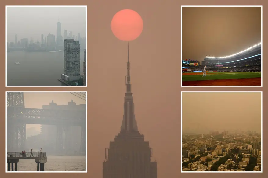 Choked out 

NYers warned against being outdoors as city is blanketed by 'unhealthy' smoke from Canadian wildfires

The smoky conditions were expected to become worse as Tuesday afternoon went on and continue Wednesday as wind stream patterns blew smoke from wildfires in Quebec…