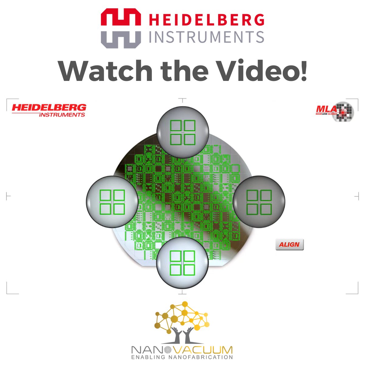 NanoVacuumANZ's tweet image. Learn more about the MLA Mask Aligners series of systems by Heidelberg Instruments! 

Watch the video: bit.ly/3P04xTg

#lithography #directwrite #2Dmarterials #3Dmaterials #masklessaligner #nanofabrication #nanovacuum #nanofrazor @HeidelbergInstr