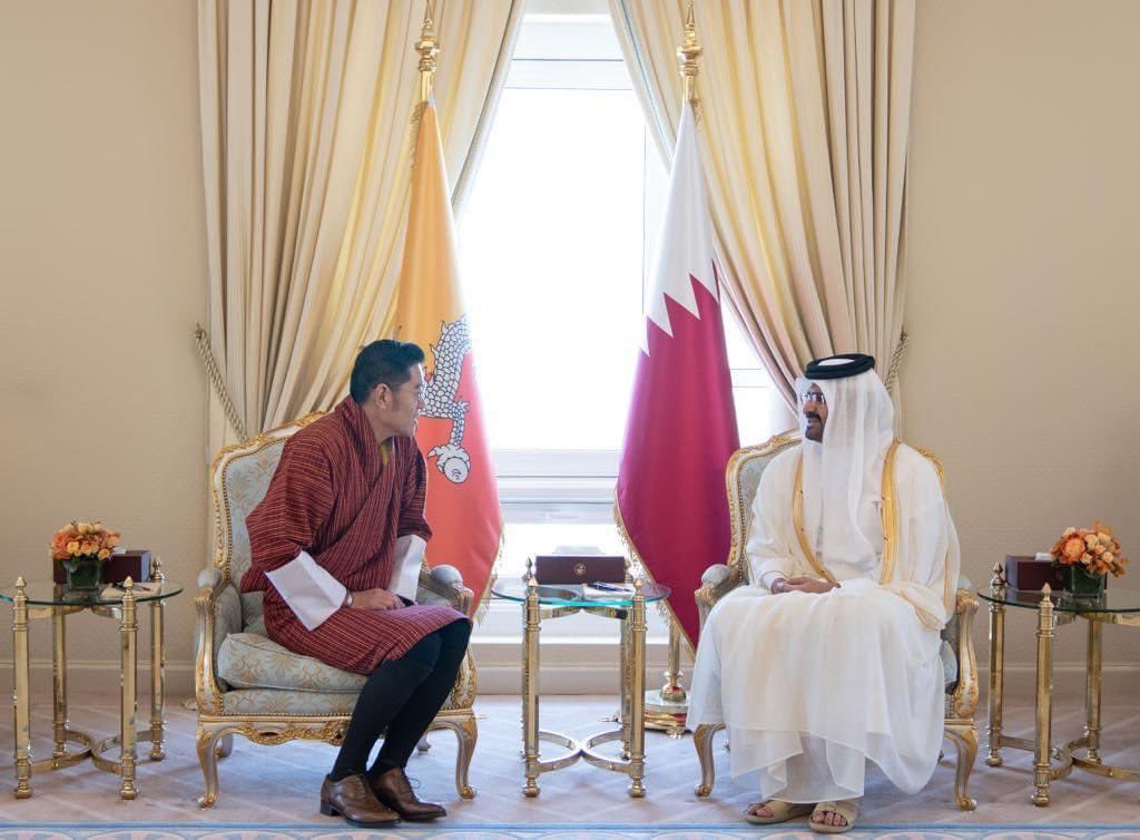 thebhutanese's tweet photo. 1/4

His Majesty The King visited Qatar from 30th May to 1st June, and the United Arab Emirates from 1st to 3rd June. 

While in Qatar, His Majesty met with the Deputy Amir of Qatar, His Highness Sheikh Abdullah bin Hamad Al Thani, as well as members of the Qatar Royal Family,.. https://t.co/l5cZ3NkqXi