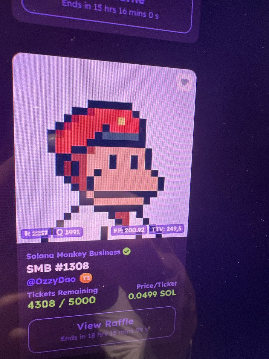 Less than 24 hours for this SMB!

Who will be the lucky winner👀👏

<a href="/TheRaFFFleDAO/">The RaFFFle DAO</a> <a href="/FamousFoxFed/">Famous Fox Federation 🦊🟠</a> <a href="/SolanaMBS/">Solana Monkey Business</a>