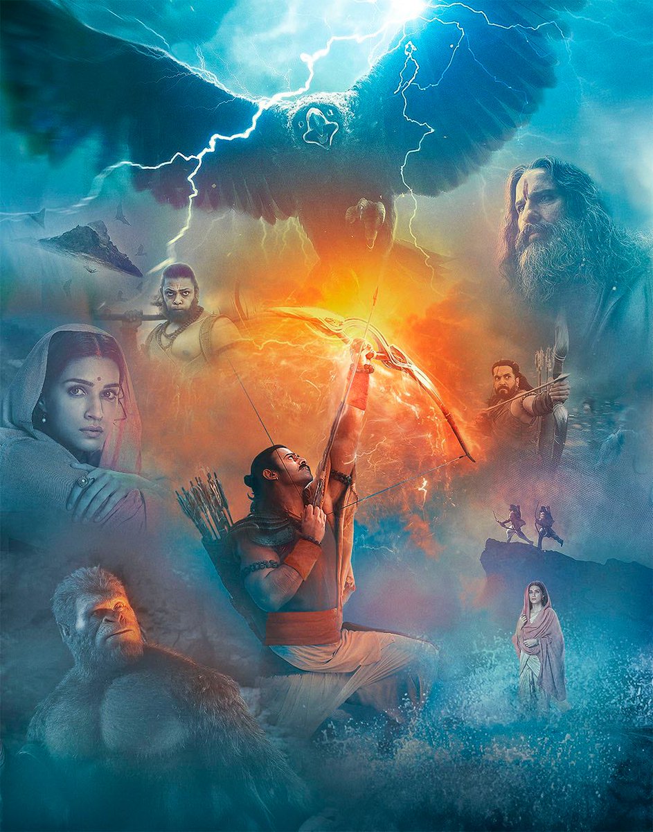 Kathan_bhattt's tweet photo. Adipurush PR team is so smart that after the teaser Backlash they don't even show the glimpse of ravan in both trailers with that spike hair the only problem is they have to show ravan in theatre to run movie 
#AdipurushActionTrailer 
#Ramayana 
#Prabhas https://t.co/RTDLIqWFe1