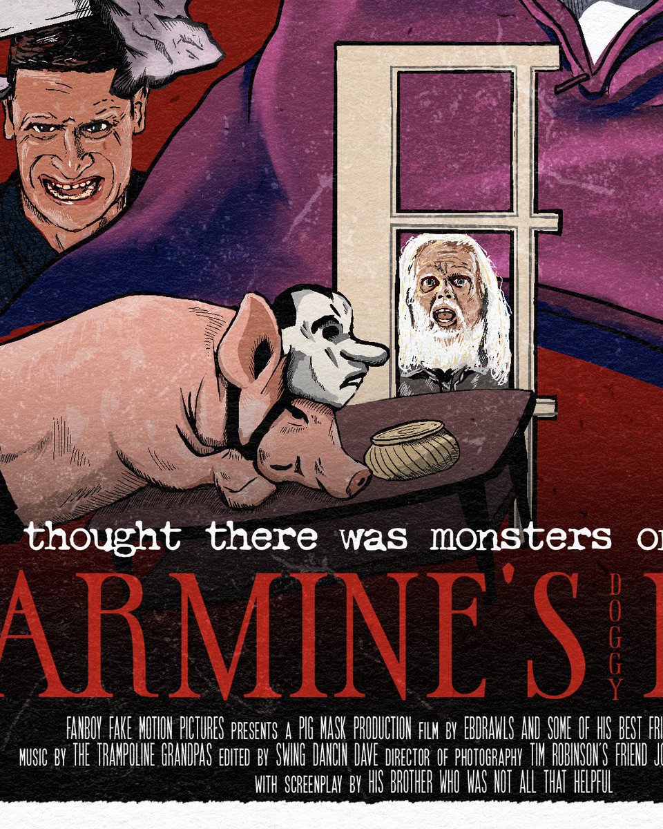 ebdrawls's tweet image. The Darmine’s Doggy Door skit is one of the most impressive and creative concepts out of all three seasons of #ITYSL It could have been an actual horror movie, and maybe this could’ve been it’s poster:
#fanart #IThinkYouShouldLeave #timrobinson