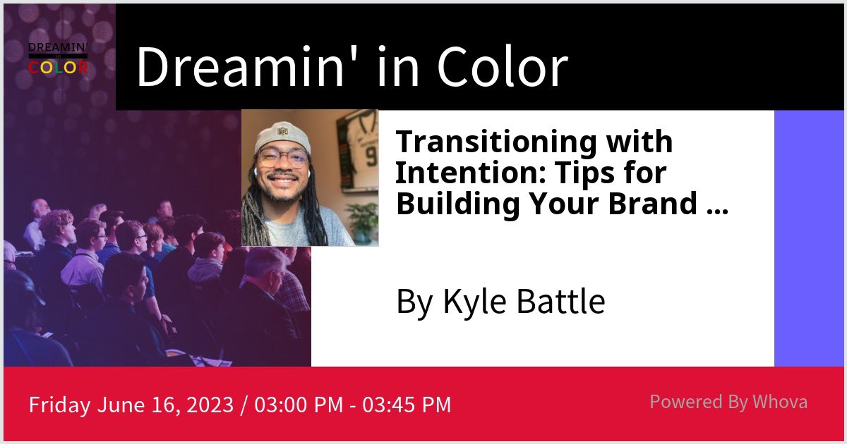 Kyle Battle (@kyle_battle) on Twitter photo Thereās still a week left to register for <a href="/dreamincolorsf/">Dreamin' In Color</a> and make sure to check out at least one of my 3 sessions! #Trailblazers #salesforce Thereās still a week left to register for <a href="/dreamincolorsf/">Dreamin' In Color</a> and make sure to check out at least one of my 3 sessions! #Trailblazers #salesforce