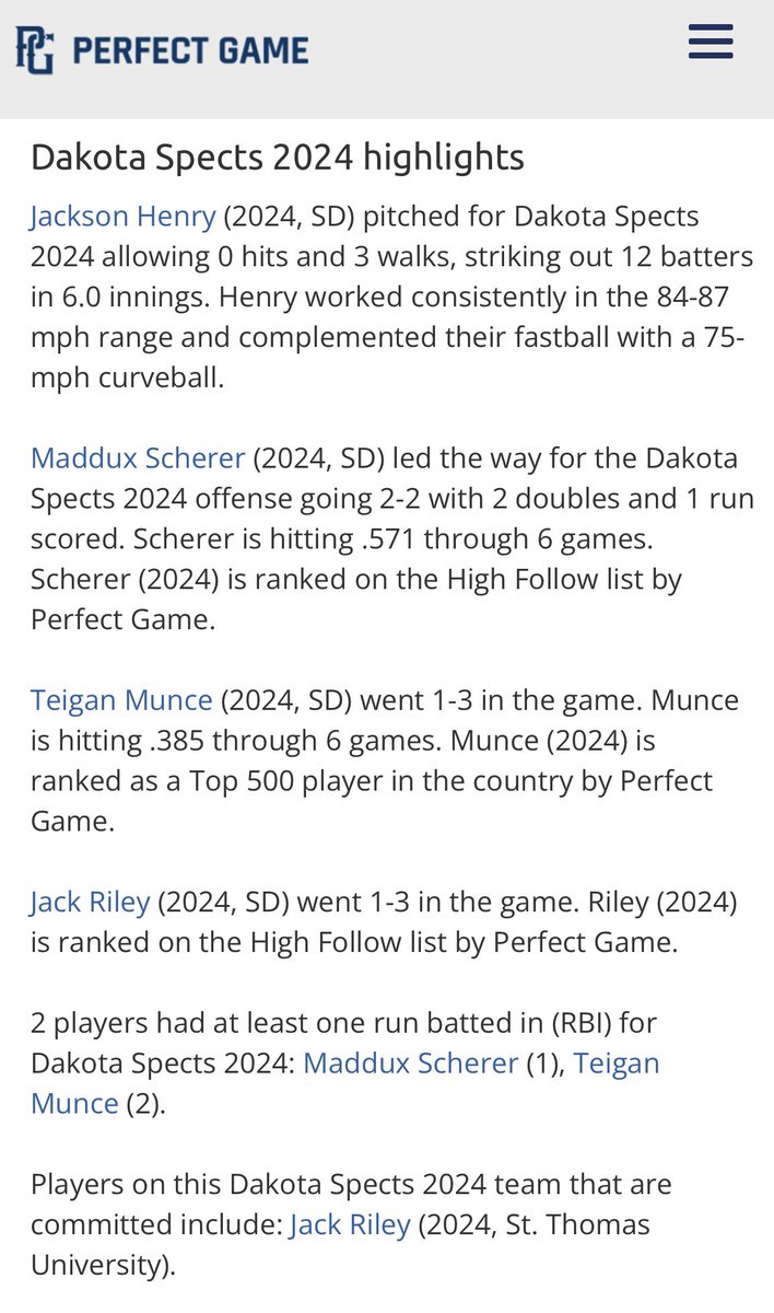 605Spects's tweet photo. Spects fall in @PGMidwestBB #KCInvite championship 3-4 to KC Prospects Red despite late rally
@maddux_scherer 2-2, 2-2B, RBI, R
@TeiganMunce 1-3, π£, 2RBI
@jackriley2024 1-3
π@JackHenry_24 6IP, 0H, 2R, 12SO, 3BB, FB: 87MPH https://t.co/jE0lDLqQdF