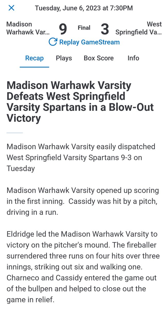 LSBR11's tweet image. #Warhawks are in semi-finals of States. #Class6.