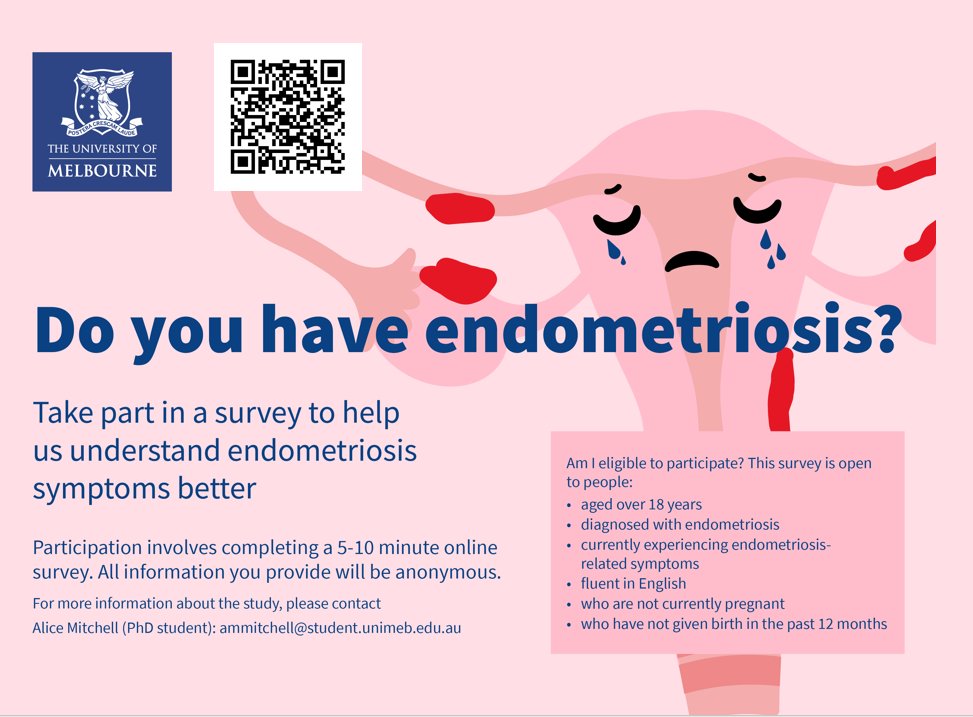Do you have endometriosis? We want to know which symptoms impact people the most. Take part in our anonymous online survey - it should take 5-10mins to complete. Scan the QR code below #endometriosis