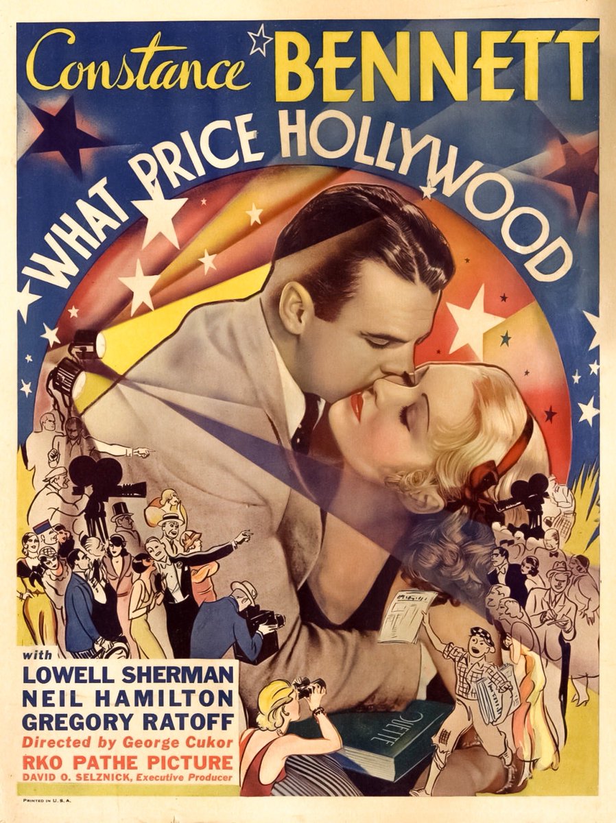 Off to bed. If you've never seen the ur-#AStarIsBorn, #WhatPriceHollywood, TCM is showing it at 3:15 AM Eastern. It's my favorite version, although the adapters for 1937 were very smart to combine the mentor figure and the lover figure. #TCMParty