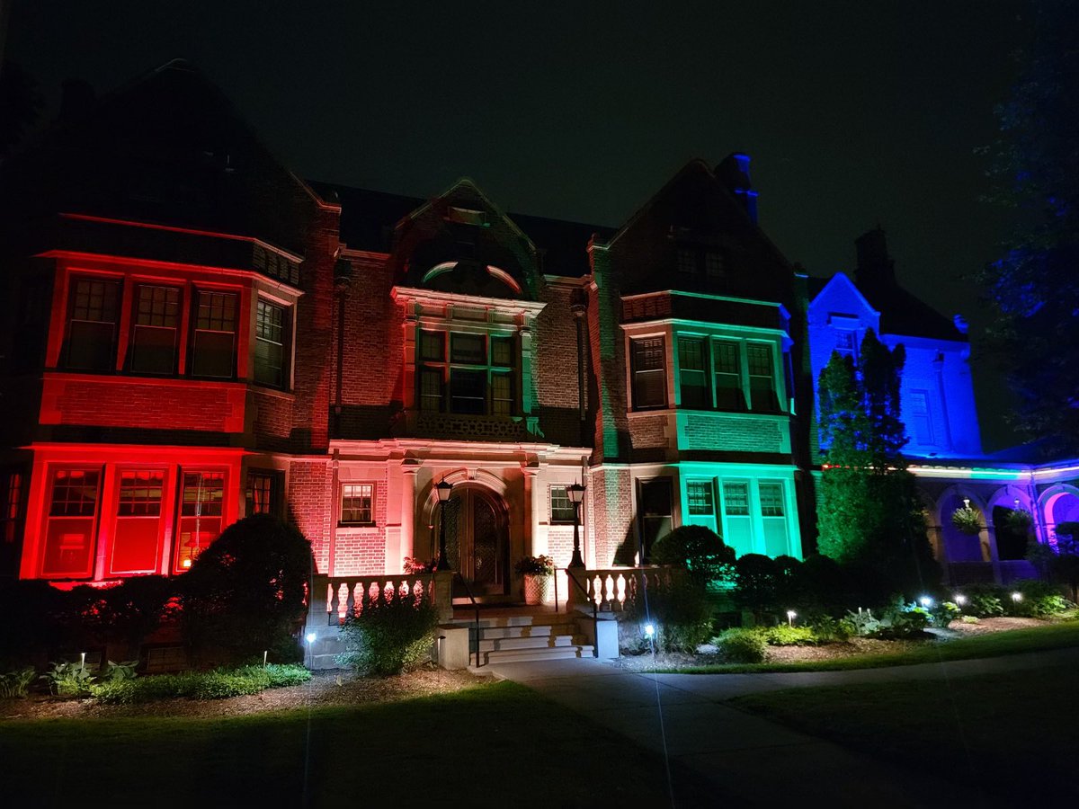 Proud to light the Governor’s Residence for Pride this month. 🏳️‍🌈
 
As we celebrate Pride, our message is clear: Minnesota will continue to protect your rights – not take them away.