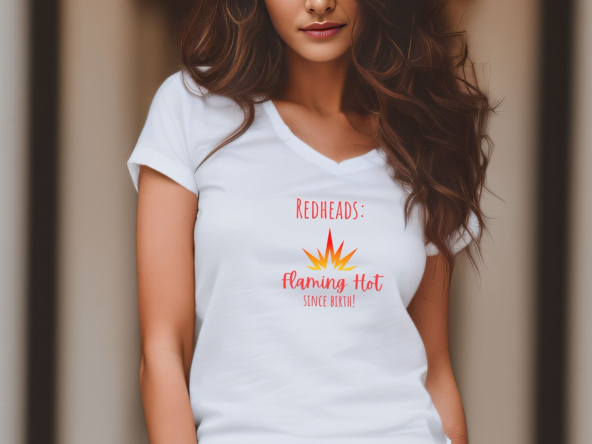 Excited to share the latest addition to my #etsy shop: REDHEADS: Flaming Hot Since Birth V-Neck T shirt- Funny Redhead Shirt, Funny Redhead Tee, Pirate Shirt, Pirate Tee, Redhead Shirt etsy.me/3CcNFkG #giftforwomen #giftformom #funnyredhead #redheadshirt #womensshirts