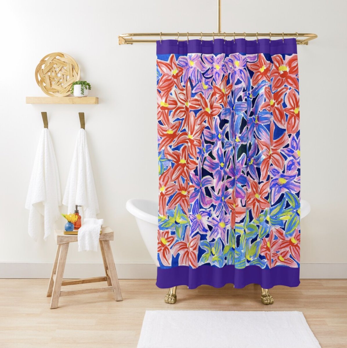 Bathroom art in my #Redbubble shop tinyurl.com/muayvur3 🛀🛀🛀🛀🛀#Floral #Flowers #FloralPrint #FlowerPrint #Bathroom #Bath #Shower #ShowerCurtain #Bathmat🛀🛀🛀🛀🛀