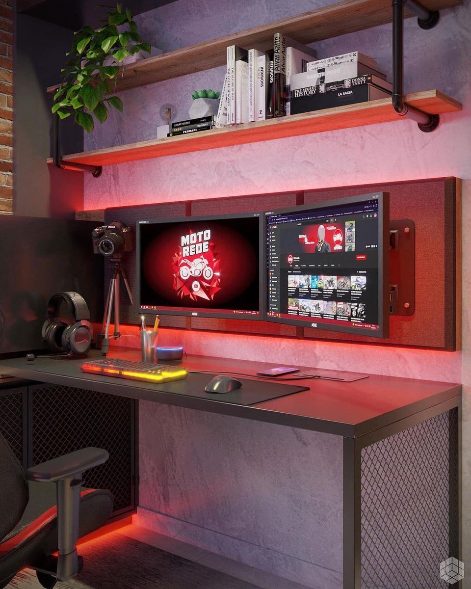 Motorbike fans here! Maybe red Hanzo should come out with this color lol ❤️💎🔥 #GamingRoom #OfficeRoom #RoomDesign #3dDesign #Motorsport #Interior #DiabloIV #TheBachelor credit : arqui.pix