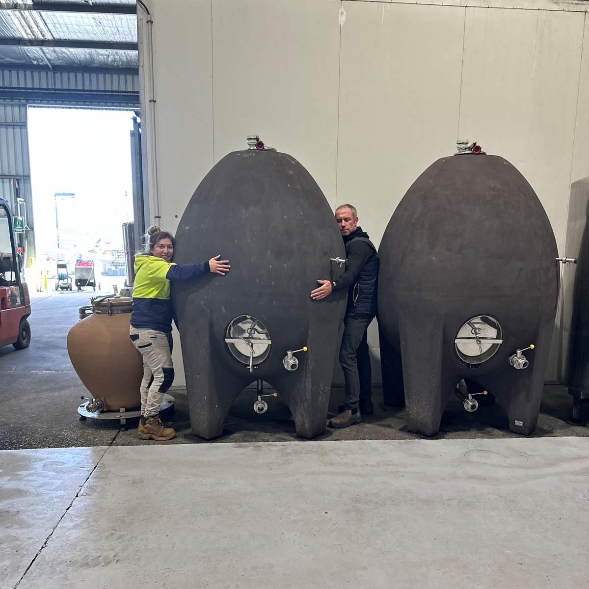 We love our 'Eggs' here at Framingham!  Winemakers are in heaven, the daily group hug in the winery is for real.  This is the winemakers play ground, allowing the team to push boundaries and make wine by their own rules.  #framinghameggs #eggheads