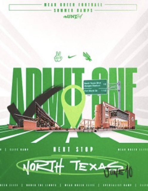 Looking forward to the UNT camp this Saturday! #GMG @TrustMyEyesO @TaylorMustangFB