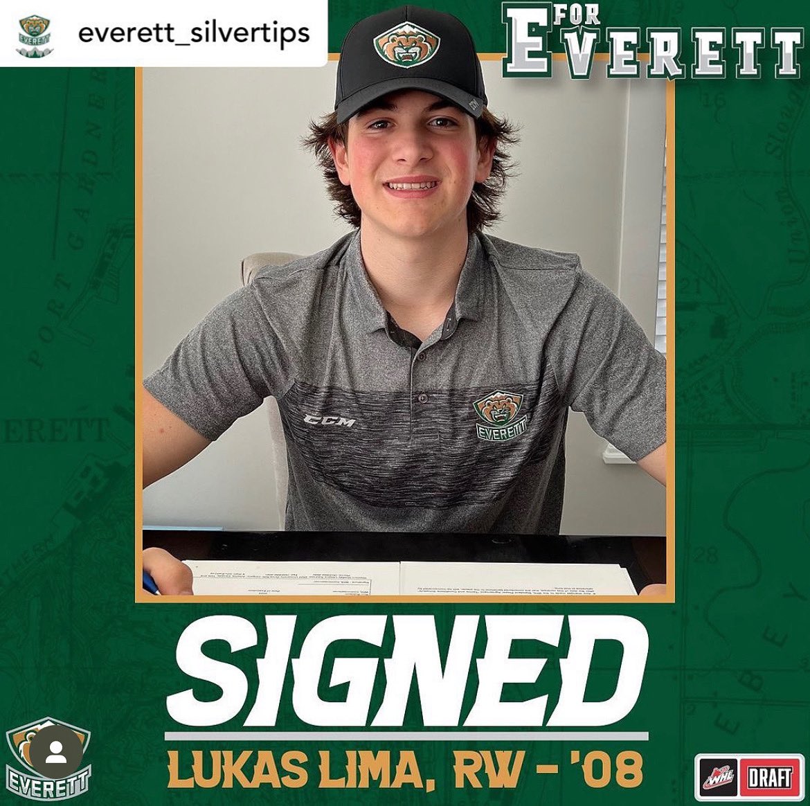 Congratulations to former LMHA Alumni, Lukas Lima for signing a WHL Scholarship and Development agreement with the Everett Silvertips! Good luck Lukas 🤩