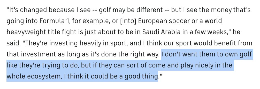 These Rory quotes from last summer seem pretty prescient today.