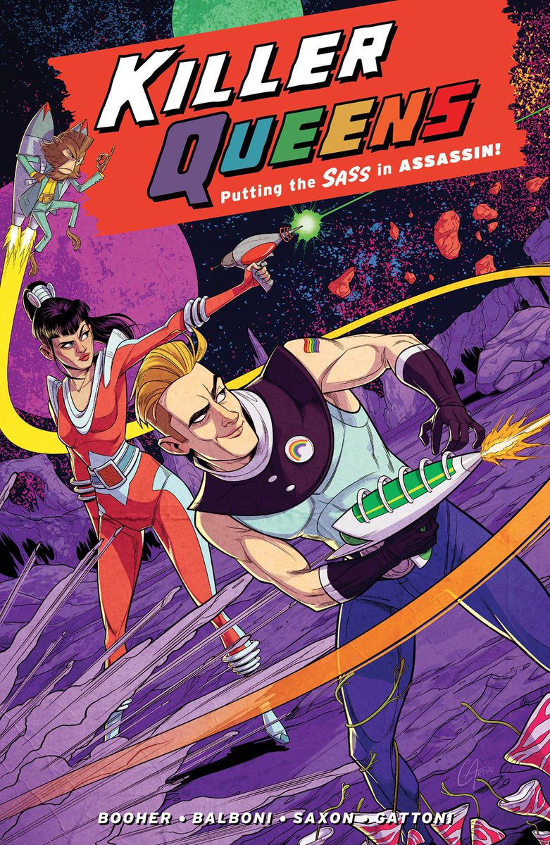 KILLER QUEENS by me &amp; <a href="/Claudia_Balboni/">Claudia Balboni</a>. Our wild, queer, EISNER &amp; GLADD nominated space romp. Think Guardians of the Gay-laxy. Order here: a.co/d/hrNL6Ag

<a href="/DarkHorseComics/">Dark Horse Comics</a>