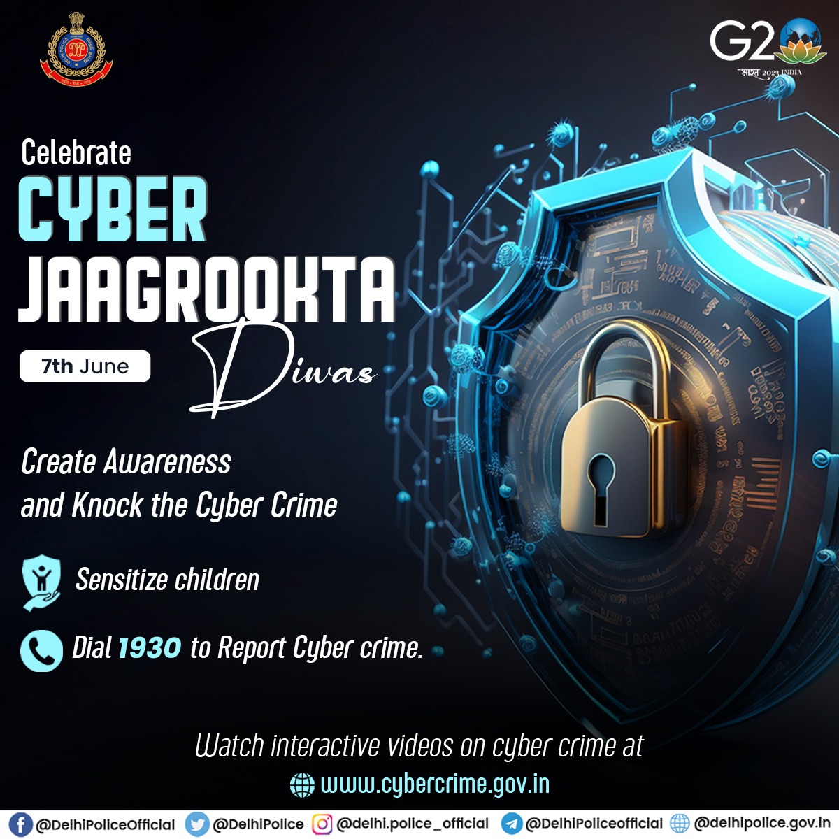 On #CyberJaagrooktaDiwas , raise awareness about cyber crimes and how to deal with it. The explosion in the number of Internet users has brought its own unique challenges to the existing cybercrime problems. Only with widespread awareness it can be knocked down.

#cyberSmart