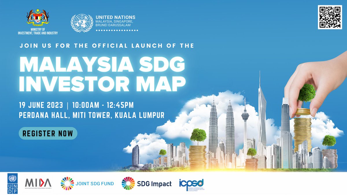 MyUNDP's tweet photo. Investors, financiers, businesses, intermediaries &amp; ecosystem builders: Get ready for the launch of Malaysia's SDG Investor Map, a cutting-edge market intelligence tool that highlights SDG-enabling investment opportunities in the country.💰📈 

Register 👉 https://t.co/BF7h3GhIPU https://t.co/pz2ubxk9NQ