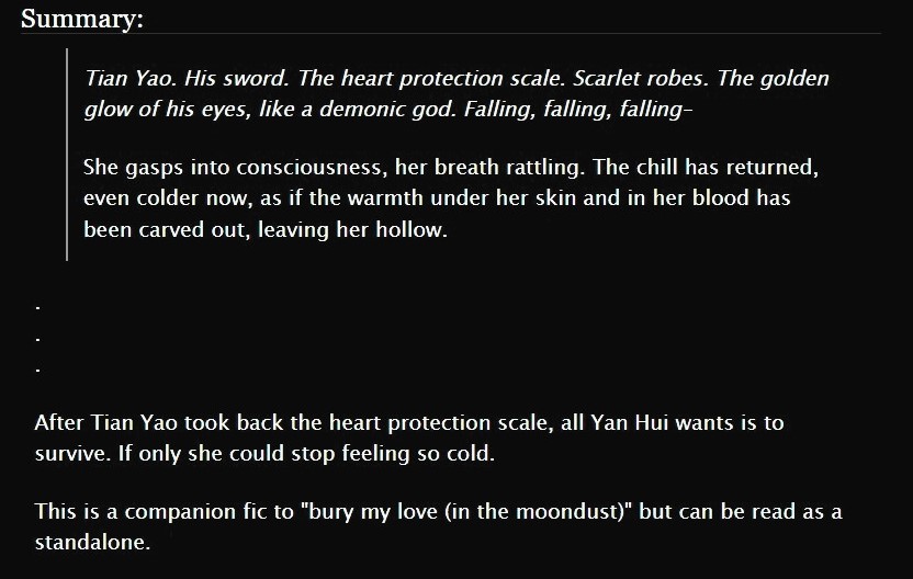 yanhuiis's tweet photo. my smoking gun, my eclipsed sun
⚫ a post-episode 16 yan hui-centric fic
⚫ #BackFromTheBrink #HeartProtection #Huxin #tianhui
🔗https://t.co/agxteaUGzq https://t.co/C7xqKG60m0