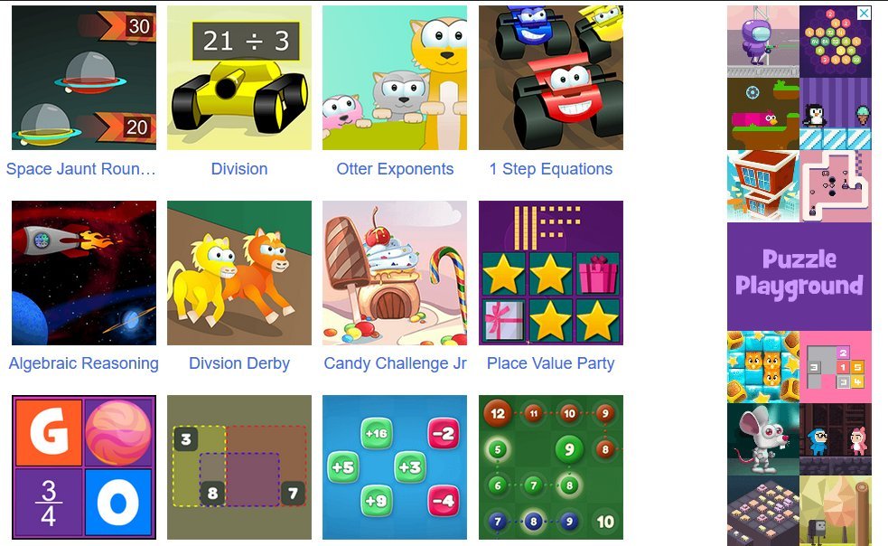 لمعلمي الرياضيات
ووقتها لحصص المراجعة

موقع فوق الخيال لتفعيل استراتيجية التلعيب mathplayground.com/math-games.html 

قوالب جاهزة للعب لايمكن التعديل عليها

لم تترك شيء في الرياضيات إلا وتطرقت له

الحد الاعلي لأستيعاب اللاعبين 12

يمكن ان تلعب مع طلابك في غرفة خاصة او بشكل عام لمرتادي النت