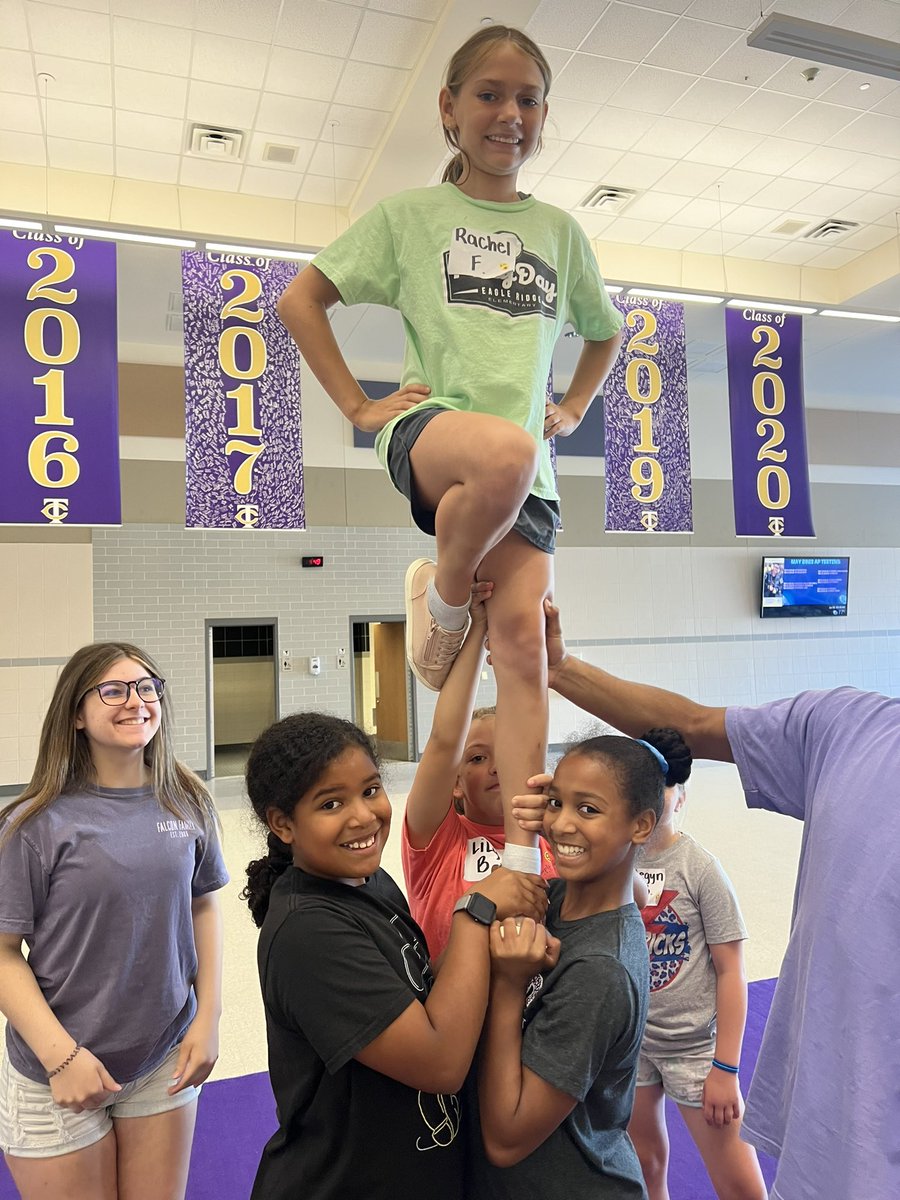 TC_Cheer_'s tweet image. We’ve got some amazing future falcon cheerleaders!  Day 1 of Future Falcon mini camp is in the books.  #thecreekisrising 
@KISDAthletics
