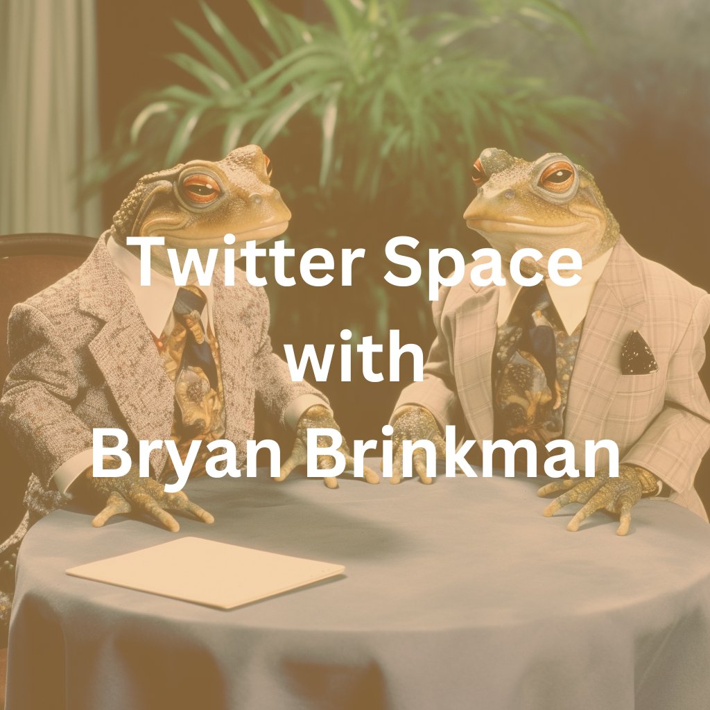 TurboToadToken's tweet image. Today, in 3 hours, at 1:00 PM EST, @miltshakenbake talks to @bryanbrinkman.

Listen to questions prompted with #TurboAI. 

Tag 1 friend. Comment💛if you see Q.
