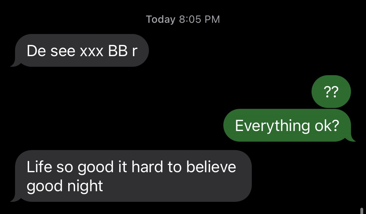mromano's tweet photo. An unexpected text from one of our recently-released clients this evening.. https://t.co/dW2h5H8P4W