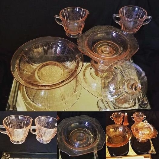 #etsy shop:Madrid PinkGlass,ButterDome,Bowl,Creamer&Sugar etsy.me/3oNVKZS #madrid #cheesedome #madridglass #pinkglass #federalglass #butterdish #creamersugar #servingbowl #pedestal #dwedgecreations.etsy.com #Madridbowl #butterdome #art #artglass #artdeco #gifts