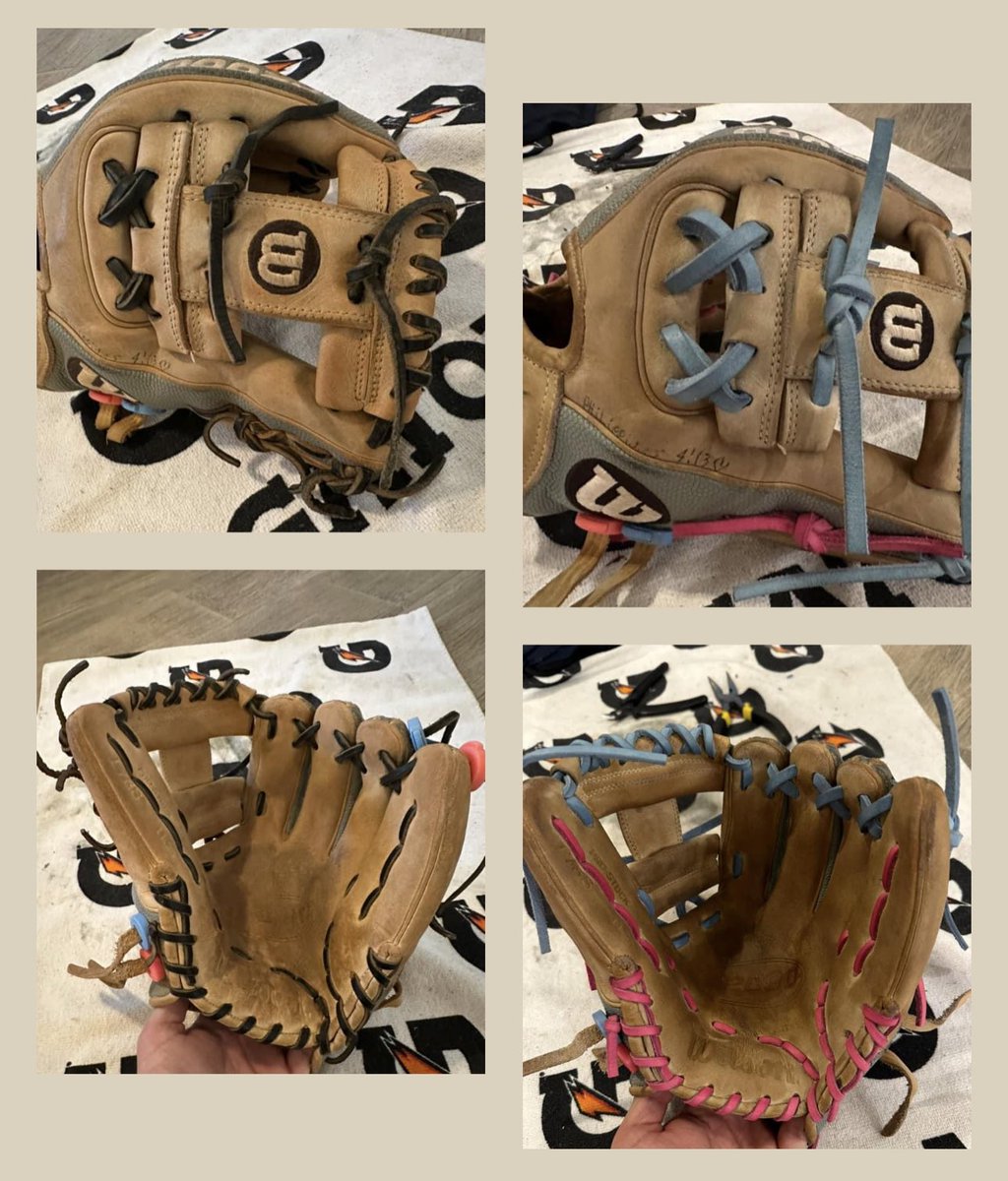 🩵🩷🩵🩷🩵
#Wilson #WilsonA2000  #GloveRepair #GloveRelace #FlatBillBaseball #PinkyRepair #BallPlayersBalmGloveCleaner #SoftballLife #BaseballLife #RawlingsConditioner #FlatBillBaseballLaces #ATBIT #💯GloveReady 
#👀👀