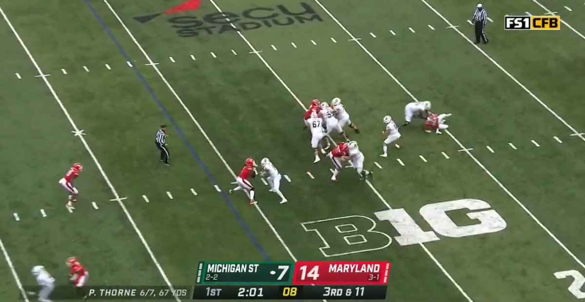 play design puts 3 wideouts in the same area but also why are you bailing from this pocket