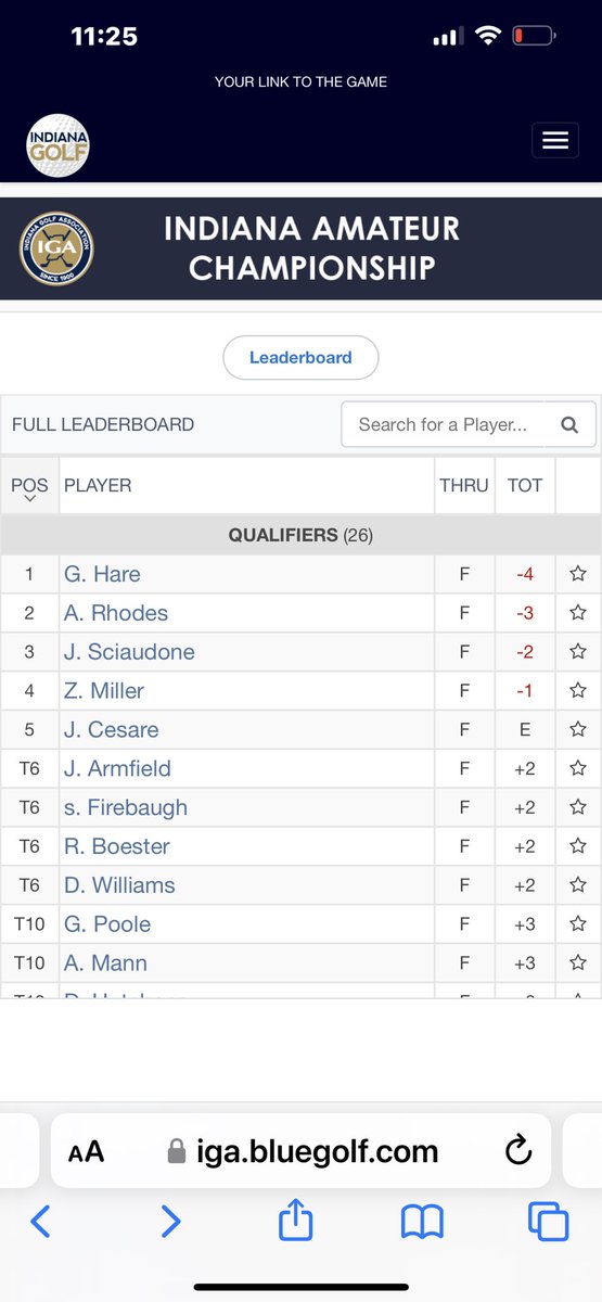 ShareStacy's tweet image. Gavin qualified for the Indiana Amateur and WON the qualifier by shooting 67, 4 under, at Bear Slide. What a confidence builder before Regional on Thursday!!